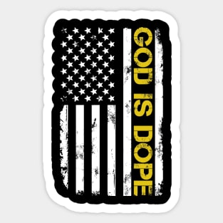 GOD IS DOP , Christian Jesus Faith Believer , 4 th of july , us Sticker